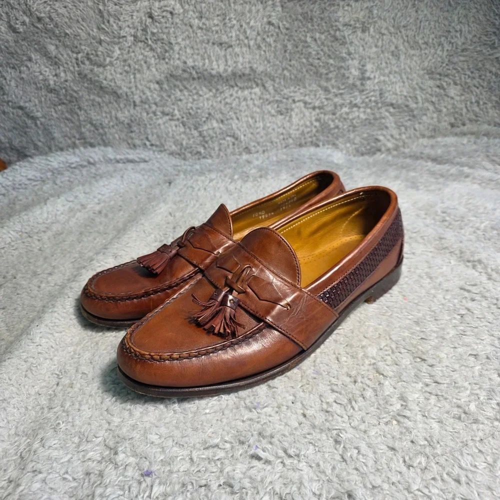 FootJoy Tassel Loafers Brown Leather‎ Woven Kiltie Mens 10.5 D Pristine